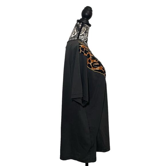 Vintage Delia Burke T-Shirt Leopard Cheetah Embroidered Applique Gray - Size 1X - Picture 8 of 11